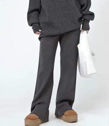 AP STUDIO 추가 스무디 니트 팬츠 다크 그레이