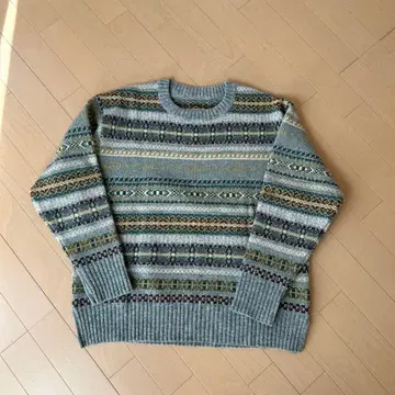 NARU  리셰스 페어아일 패턴 크루넥 스웨터