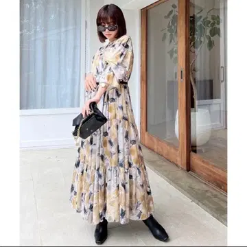 Margot flower 개더 롱 원피스