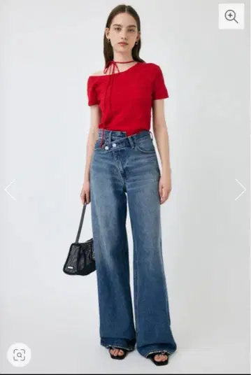 moussy cross waist wide straight 0 사이즈