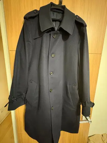 아쿠아 스큐텀 캐시미어 네이비 트렌치코트 허리 벨트 포함