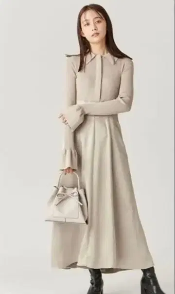 FRAY I.D 폴로 카라 니트 원피스