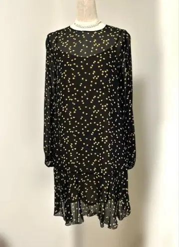 띠어리 별 패턴 시어 실크 제트 실크 2(M) 블랙 실크 100%