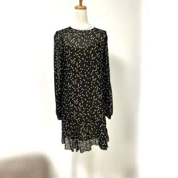 띠어리 별 패턴 시어 실크 제트 실크 2(M) 블랙 실크 100%