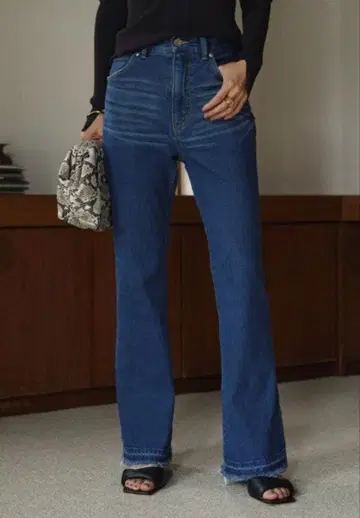 라운지 드레스 데님 플레어 팬츠