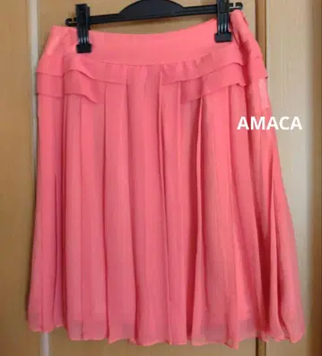 [ 삼양상회 ] 아마카 AMACA 40 오렌지 화려한 플리츠 스커트