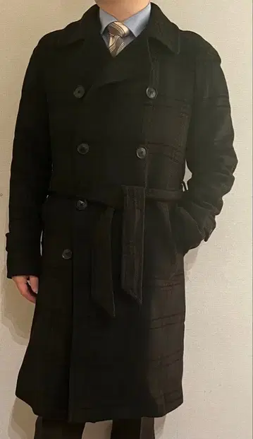 TAGLIATORE 체크 무늬 트렌치코트