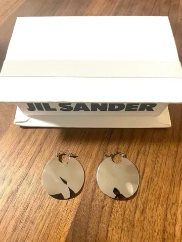 질샌더 플레이트 귀걸이 실버 웨이브 라운드