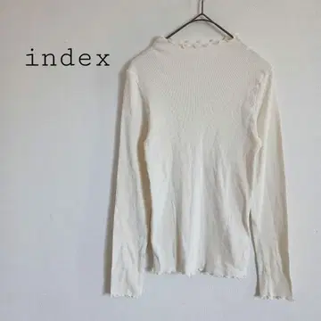 인덱스 실크 혼방 리브 상의 멜로우 타이트 돌려입기 이너 실크 면 화이트