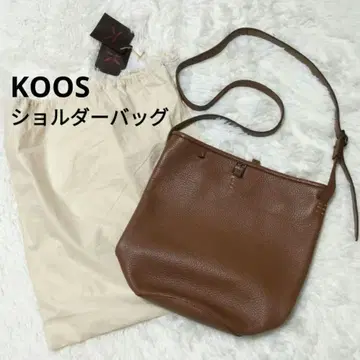 koos 코스 가죽 숄더백 카멜 원통형 버킷백