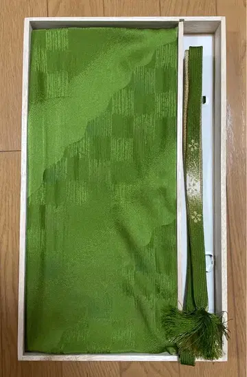 오비 장식 천 허리띠 세트 모스그린