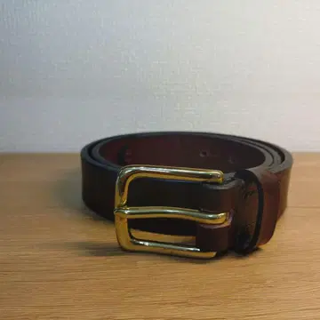 Jabez Criff 브라운 가죽 벨트 골드 버클 사이즈 34