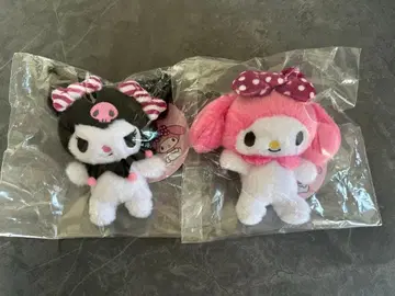 볼체인 부착 봉제인형 마스코트 쿠로미 & 마이멜로디