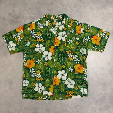 60s vintage 오픈 카라 하와이산 알로하 셔츠 DM1366