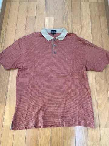 dunnil 피케 셔츠 빨간색 체크 무늬 L 사이즈 이탈리아제