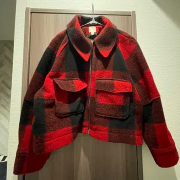 H&M 빨검 체크 자켓