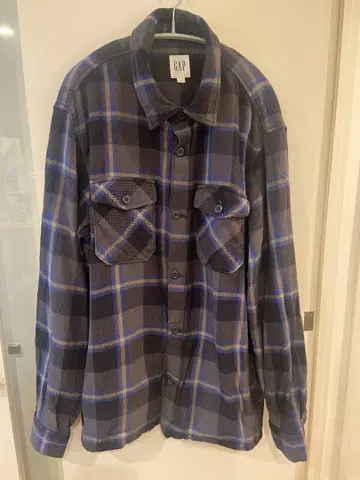 GAP 플란넬 셔츠 L 블랙/블루