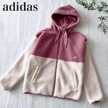 [컨디션 최상] adidas 플리스 자켓 퍼플 화이트 겨울 의류 아우터