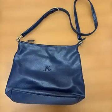 키타무라 네이비 가죽 숄더백