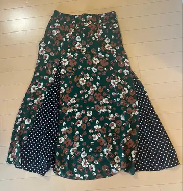 IENA 플레어 롱 스커트 꽃무늬 물방울 패턴