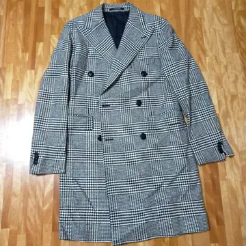 체크 무늬 더블 브레스트 자켓