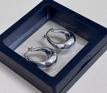 실버 후프 귀걸이 중형