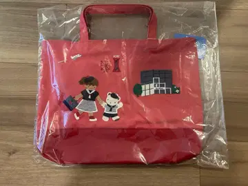 [ 새상품 ] familiar 파밀리아 고베 본점 한정판 데님 백 빨간색