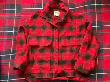 ZARA 체크 무늬 셔츠 L