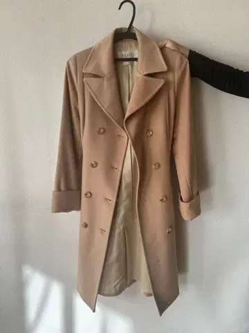 BALLSEY 캐시미어 100% 카멜 코트 38