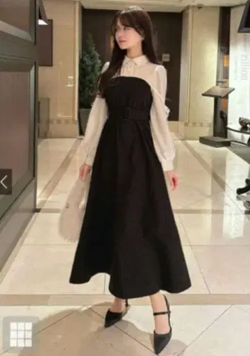 [ 새상품, 택 포함 ] M 사이즈 벨트 포함 셔츠 도킹 리본 원피스