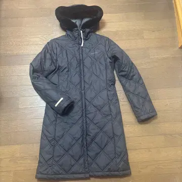 adidas 블랙 퀼팅 롱 코트