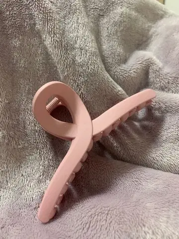 리본형 핑크 헤어 클립