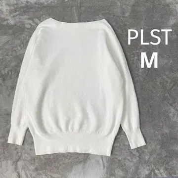 PLST 보트넥 니트 화이트 M 사이즈