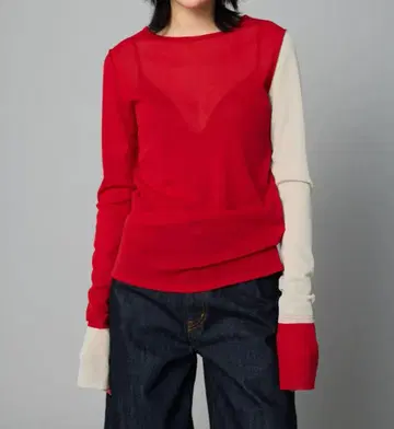 새상품 HeRIN.CYE 크루넥 메쉬 이너 상의