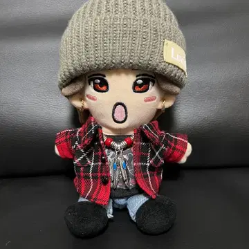 인형 옷 체크 셔츠 (빨간색)