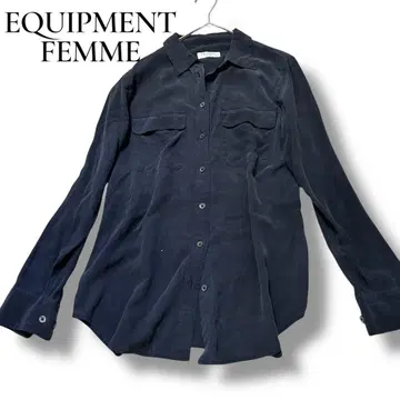 EQUIPMENT FEMME 긴팔 실크 셔츠 차콜 그레이 XS
