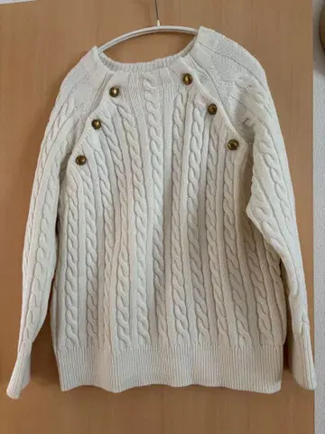 un dix cors 아이보리 케이블 니트 M