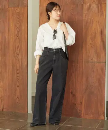 [새상품급] [인기] R'IAM PLAGE 와이드 블랙 데님