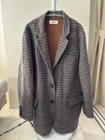 SNIDEL 체크 무늬 테일러드 자켓 코트