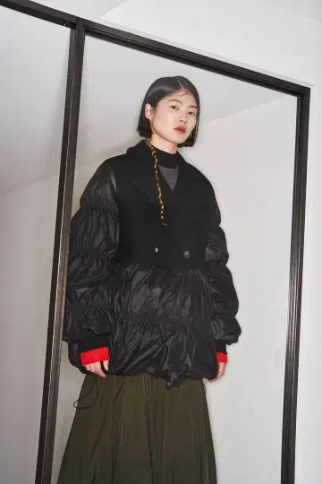 ommo PEA COAT DETAIL DOWN CT 블랙 38 사이즈