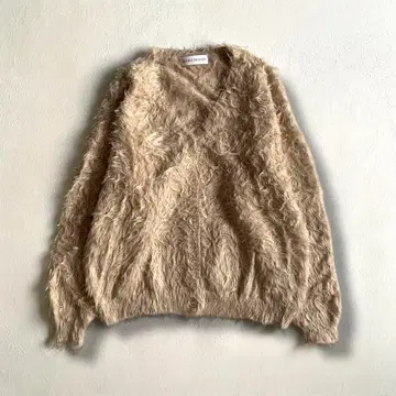 [ 새상품급 ] BEAMS 빔즈 니트 샤기 가디건 V넥 베이지 M