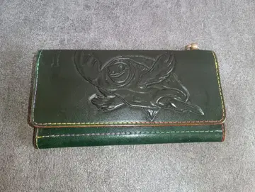 고급 가죽 카빙 거북이 패턴 장지갑 핸드메이드