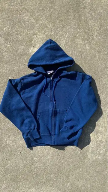 80s 양발톱 외발톱 BASSETT-WALKER 블루 후드티 짧은 기장