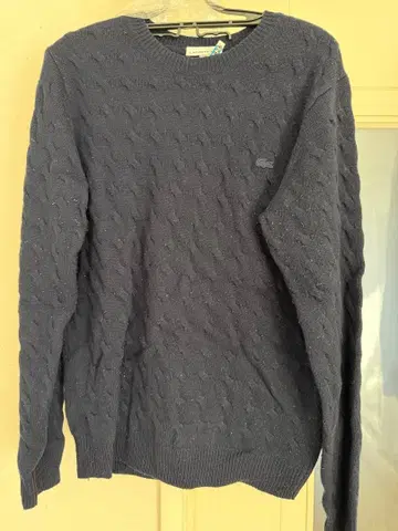 라코스테 네이비 케이블 니트 스웨터