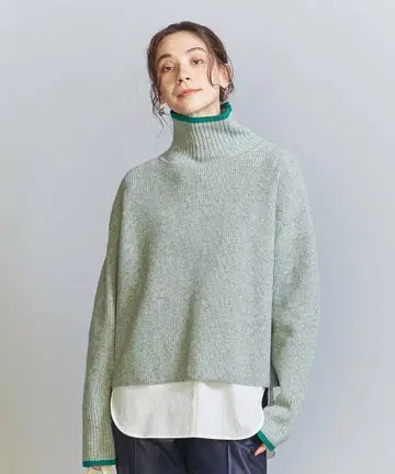 B &Y 유나이티드 애로우즈 컬러 네프 라인 터틀넥 니트