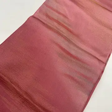 6661 녹슨 주홍 라메 오비 장식 천 순수 실크 쥐어짜기 미사용품