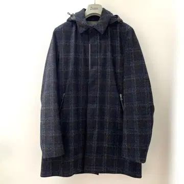 HERNO 체크 무늬 스텐카라 코트 이너 다운 포함