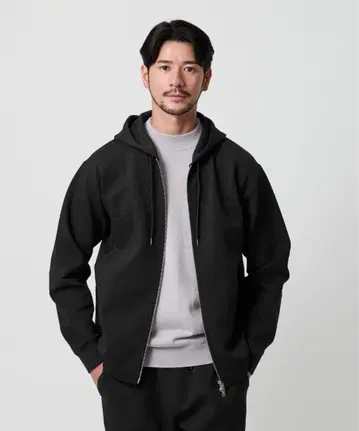 BEAUTY&YOUTH 더블 니트 지퍼 후드티