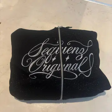 Sequenz logo glitter zip p/k black