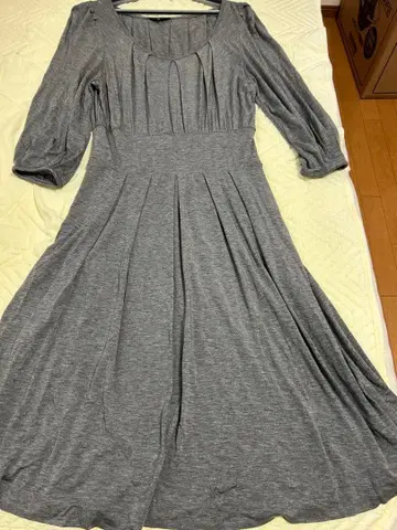 그레이 롱 원피스 7부 소매